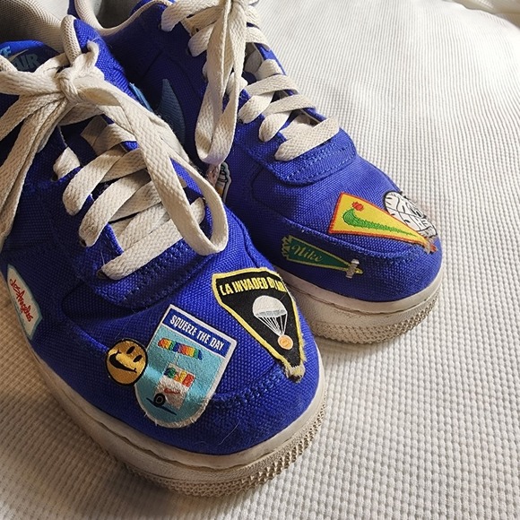 Nike Air Force 1 Low Los Angeles "Anniversary Edition" Blue Canvas W 6.5 Retro - Picture 5 of 10